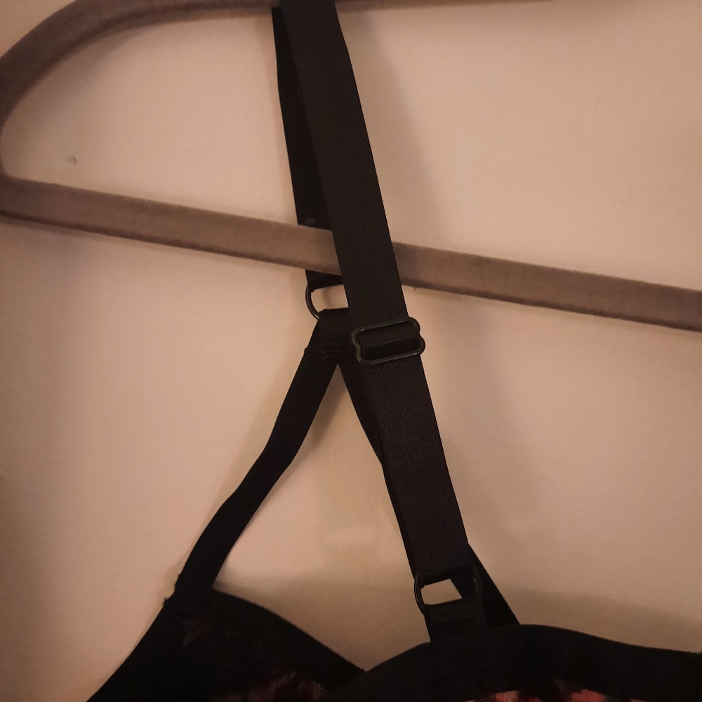 2/$22 Mesh Strappy Rose Unlined Underwire Longline Bralette - Picture 5 of 12
